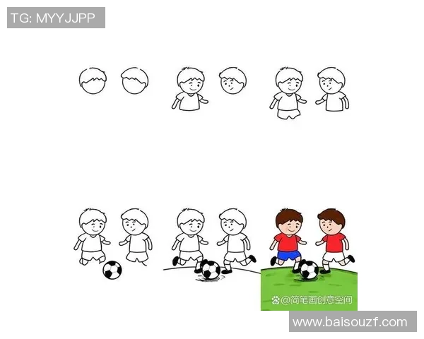 足球明星与钟表的创意简笔画展现运动与时间的完美结合